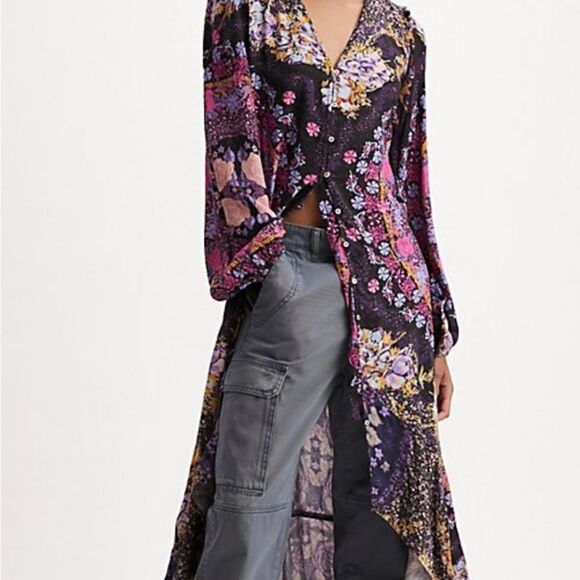 New Free  People Marais floral midi dress size XS NWOT - Picture 2 of 11